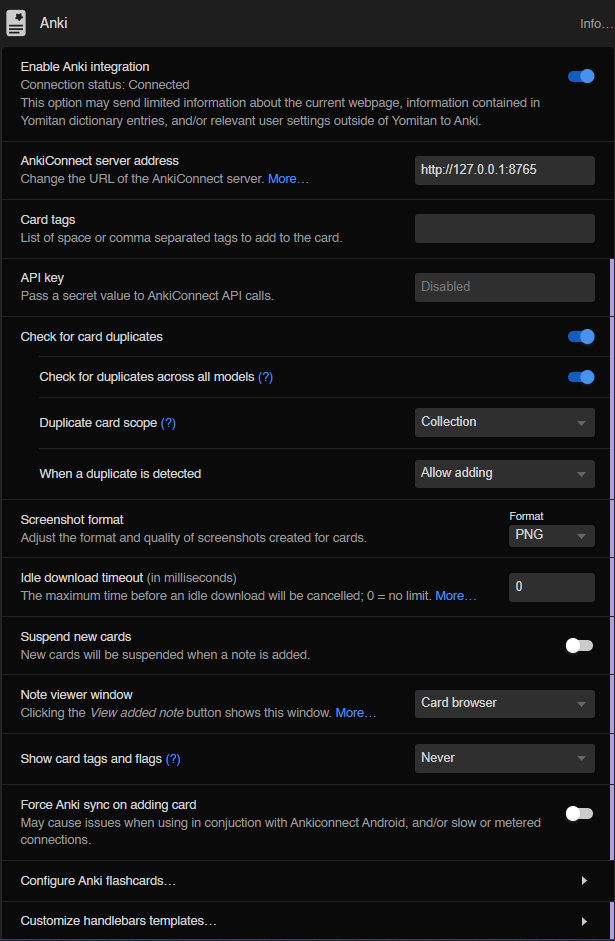 Anki Settings 1